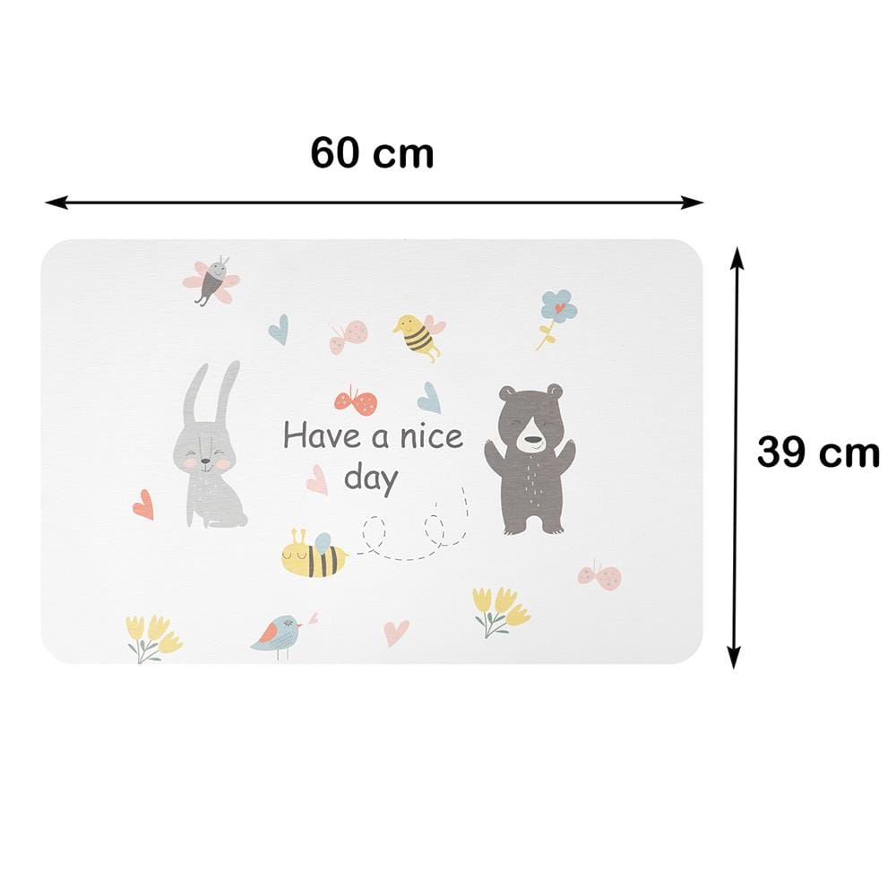 พรมหินเช็ดเท้า HOME LIVING STYLE FRIENDS 39X60 ซม. สีขาว