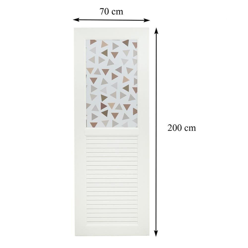 ประตูห้องน้ำ UPVC AZLE PYRAMID 70x200 ซม. สีขาว พร้อมวงกบ ไม่เจาะลูกบิด
