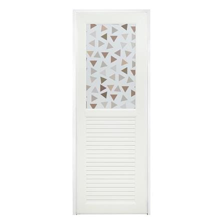 ประตูห้องน้ำ UPVC AZLE PYRAMID 70x200 ซม. สีขาว พร้อมวงกบ ไม่เจาะลูกบิด_0