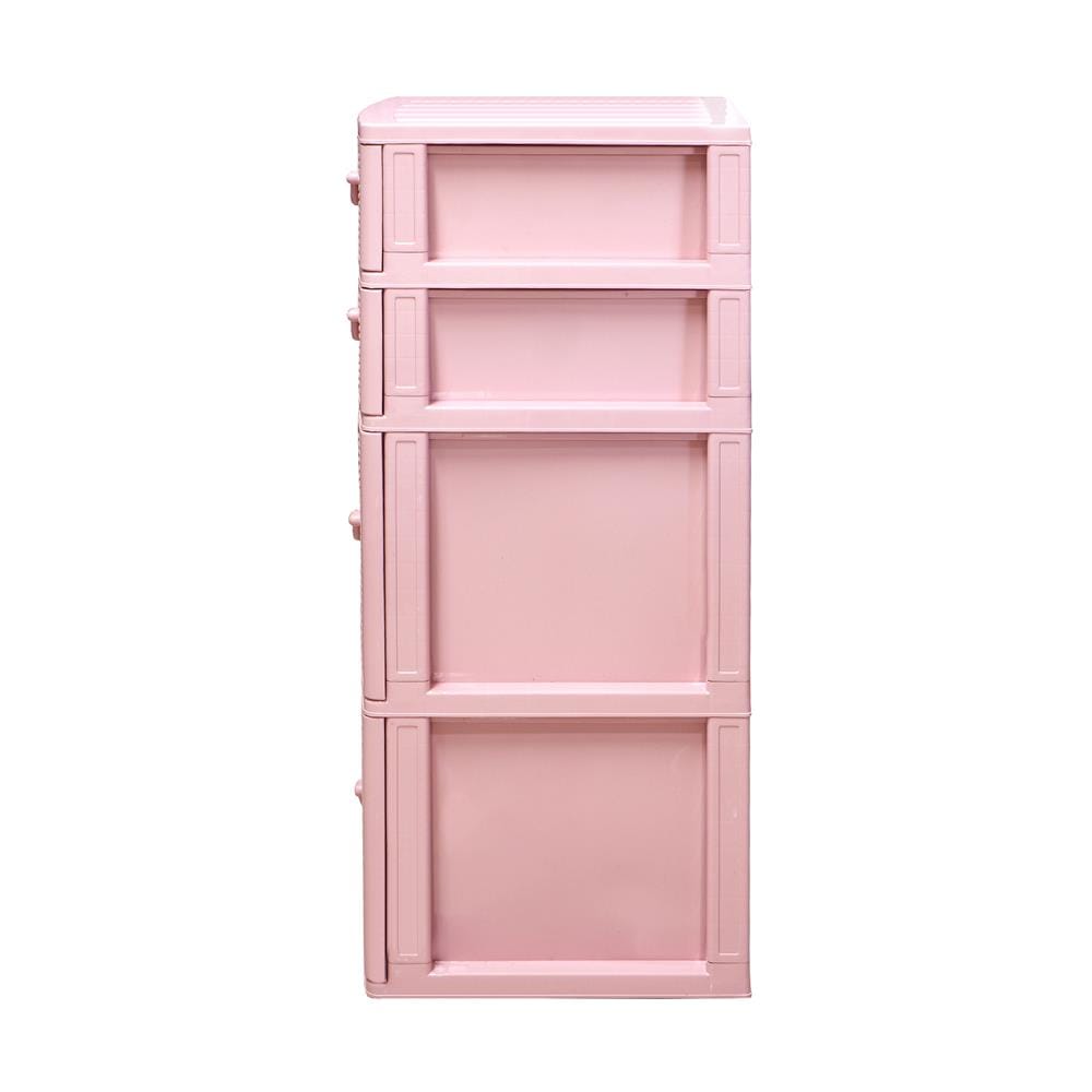 ตู้ลิ้นชักหวาย 4 ชั้น ME LIVING 42x49x110 ซม. สีชมพู