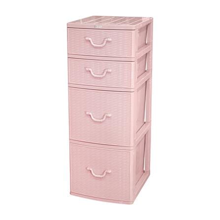 ตู้ลิ้นชักหวาย 4 ชั้น ME LIVING 42x49x110 ซม. สีชมพู_0