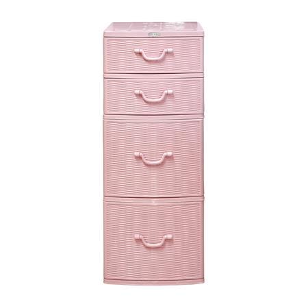 ตู้ลิ้นชักหวาย 4 ชั้น ME LIVING 42x49x110 ซม. สีชมพู_2