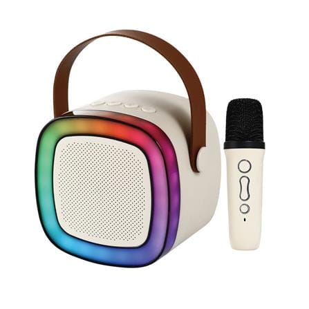 ลำโพงบลูทูธพร้อมไมค์ COMPRO OB-04 สีครีม_0