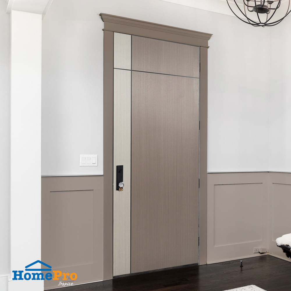 ประตูภายใน UPVC  เจาะลูกบิด  AZLE L0A-G2C 80x200 ซม. สี ASH/STONE GREY