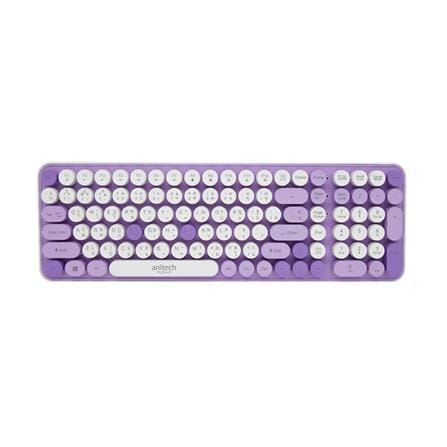 ชุดคีย์บอร์ดและเมาส์ไร้สาย ANITECH OPA812 สีม่วง_1