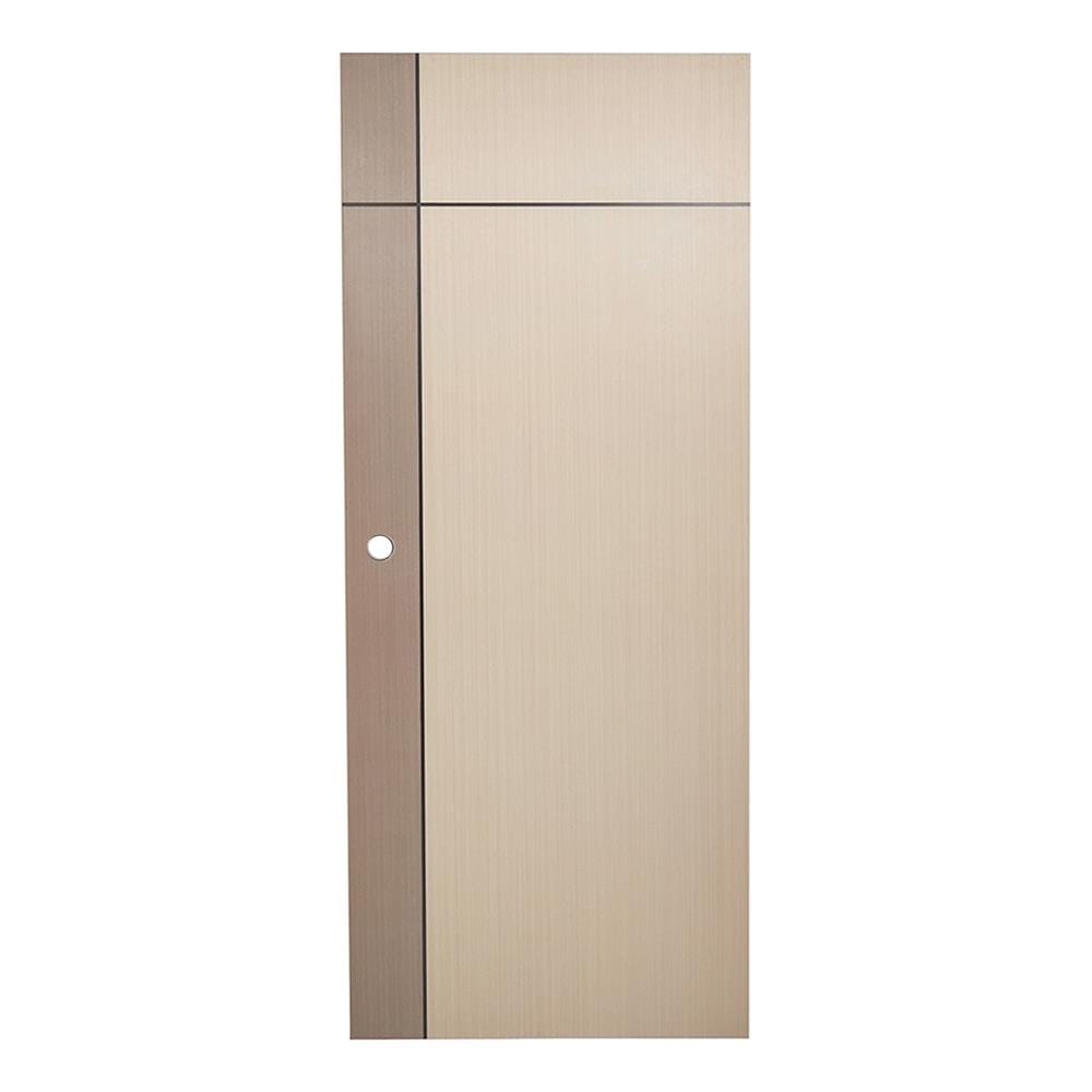 ประตูภายใน UPVC AZLE L0A-G2C 80X200 ซม. สี WALNUT/BEECH เจาะลูกบิด