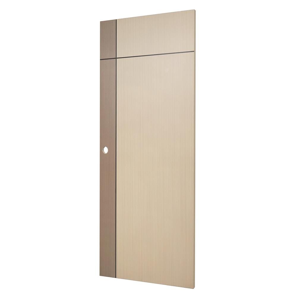 ประตูภายใน UPVC AZLE L0A-G2C 80X200 ซม. สี WALNUT/BEECH เจาะลูกบิด