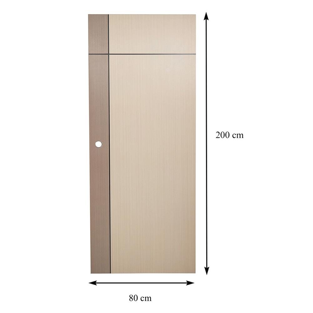 ประตูภายใน UPVC AZLE L0A-G2C 80X200 ซม. สี WALNUT/BEECH เจาะลูกบิด