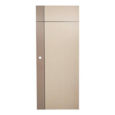 ประตูภายใน UPVC AZLE L0A-G2C 80X200 ซม. สี WALNUT/BEECH เจาะลูกบิด