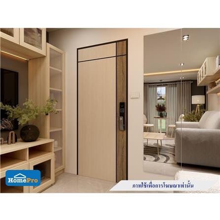 ประตูภายใน UPVC AZLE L0A-G2C 80X200 ซม. สี WALNUT/BEECH เจาะลูกบิด_6