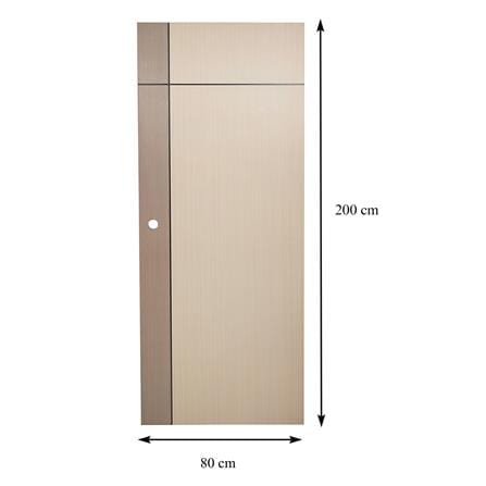 ประตูภายใน UPVC AZLE L0A-G2C 80X200 ซม. สี WALNUT/BEECH เจาะลูกบิด_8
