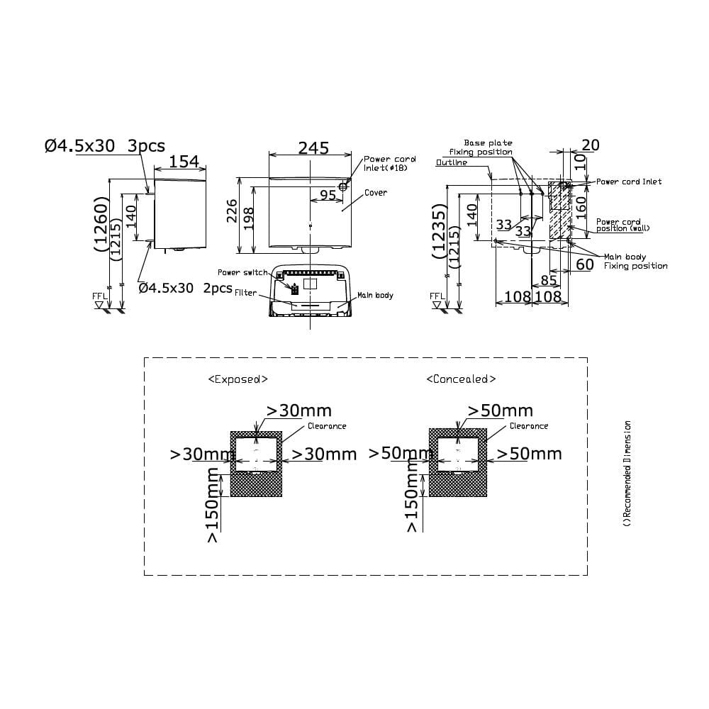 เครื่องเป่ามือ TOTO TYC122WT