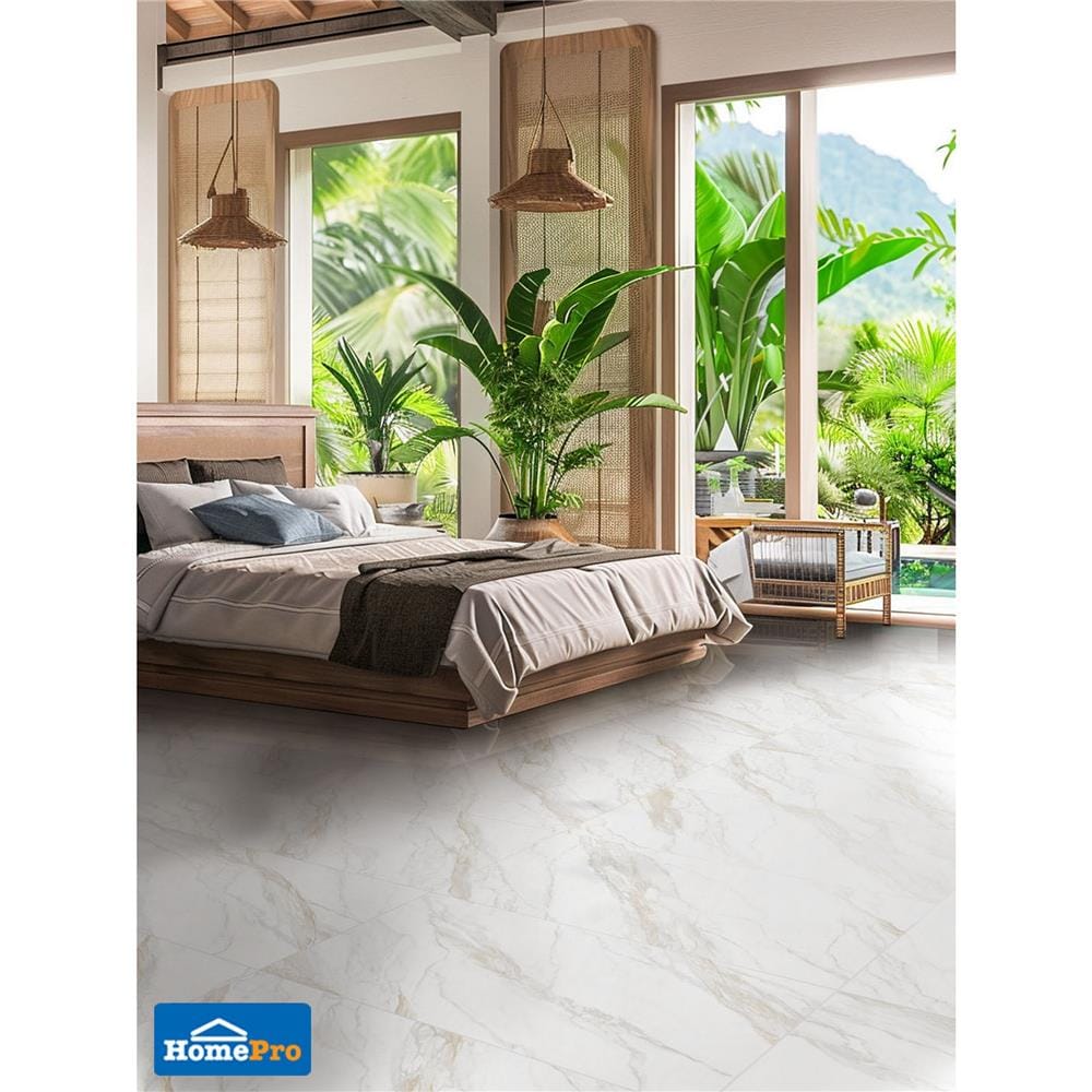 กระเบื้องพื้นพอร์ซเลน 60x120 ซม. TARA ไอน์สไตน์ ขาว A 2.16 ตร.ม.