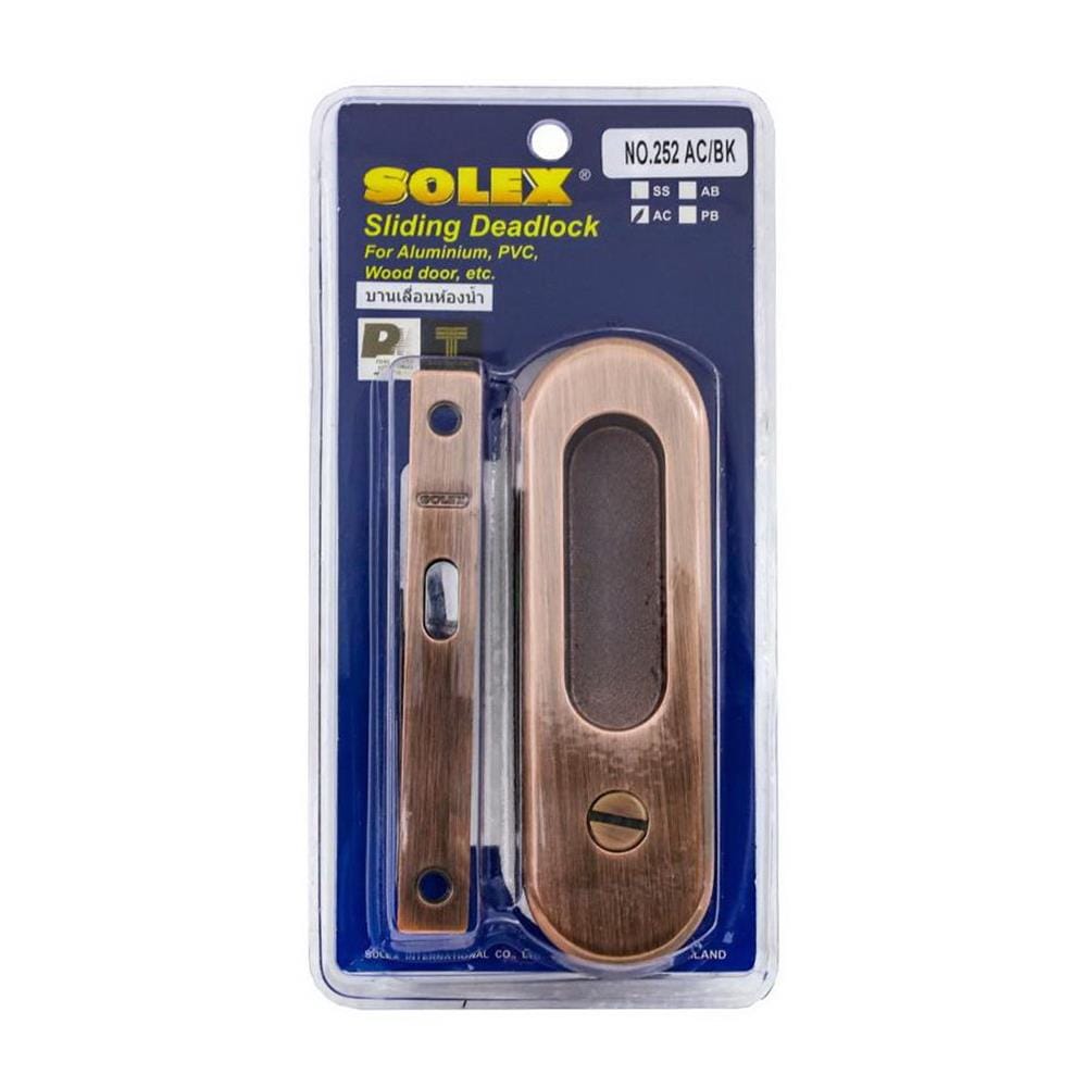 มือจับบานเลื่อนห้องน้ำ SOLEX 252 สีทองแดงรมดำ