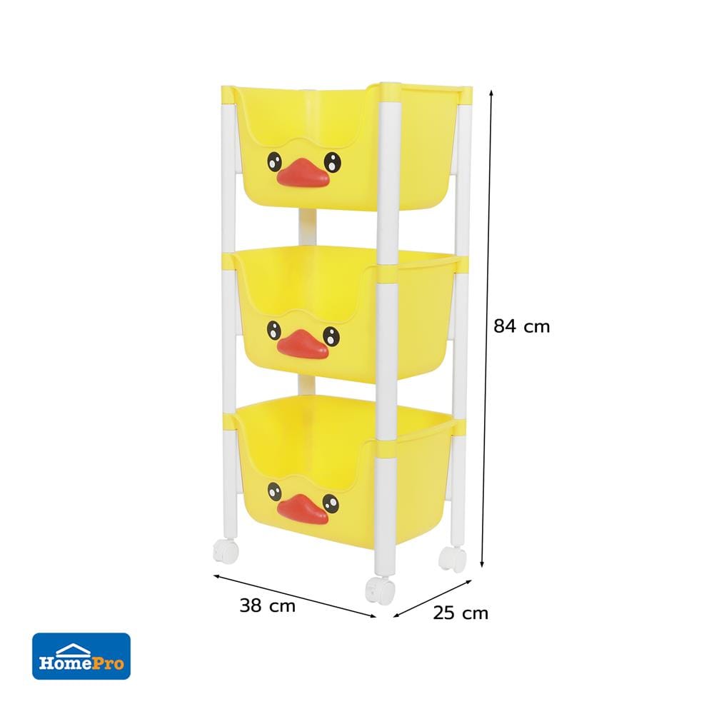 ชั้นวาง 3 ชั้น STACKO KID DUCK 38x25x84 ซม. สีเหลือง