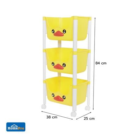 ชั้นวาง 3 ชั้น STACKO KID DUCK 38x25x84 ซม. สีเหลือง_9