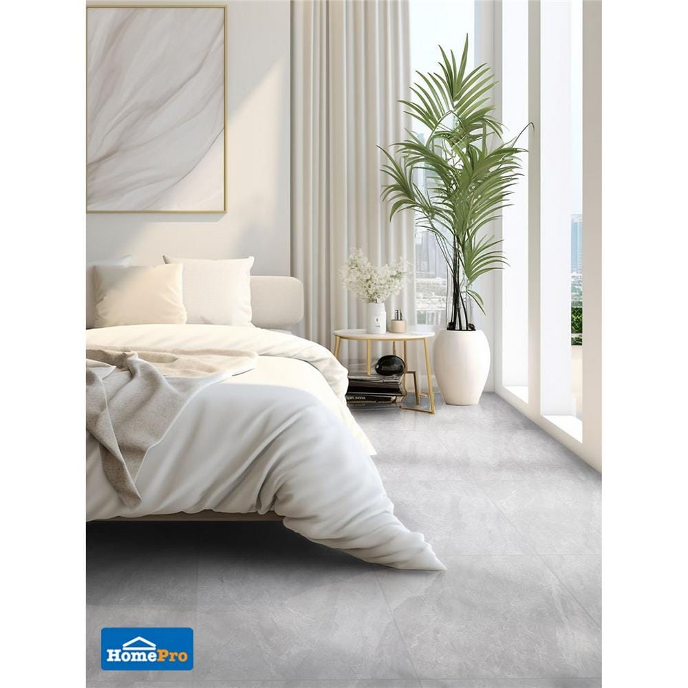 กระเบื้องพื้นพอร์ซเลน 60x60 ซม. TARA เบลเลน ไลท์เกรย์ A 1.44 ตร.ม.