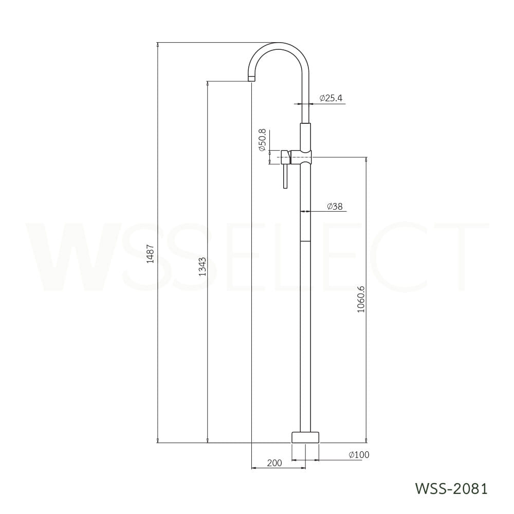 ก๊อกอ่างอาบ WS WSS-2081 สเตนเลส