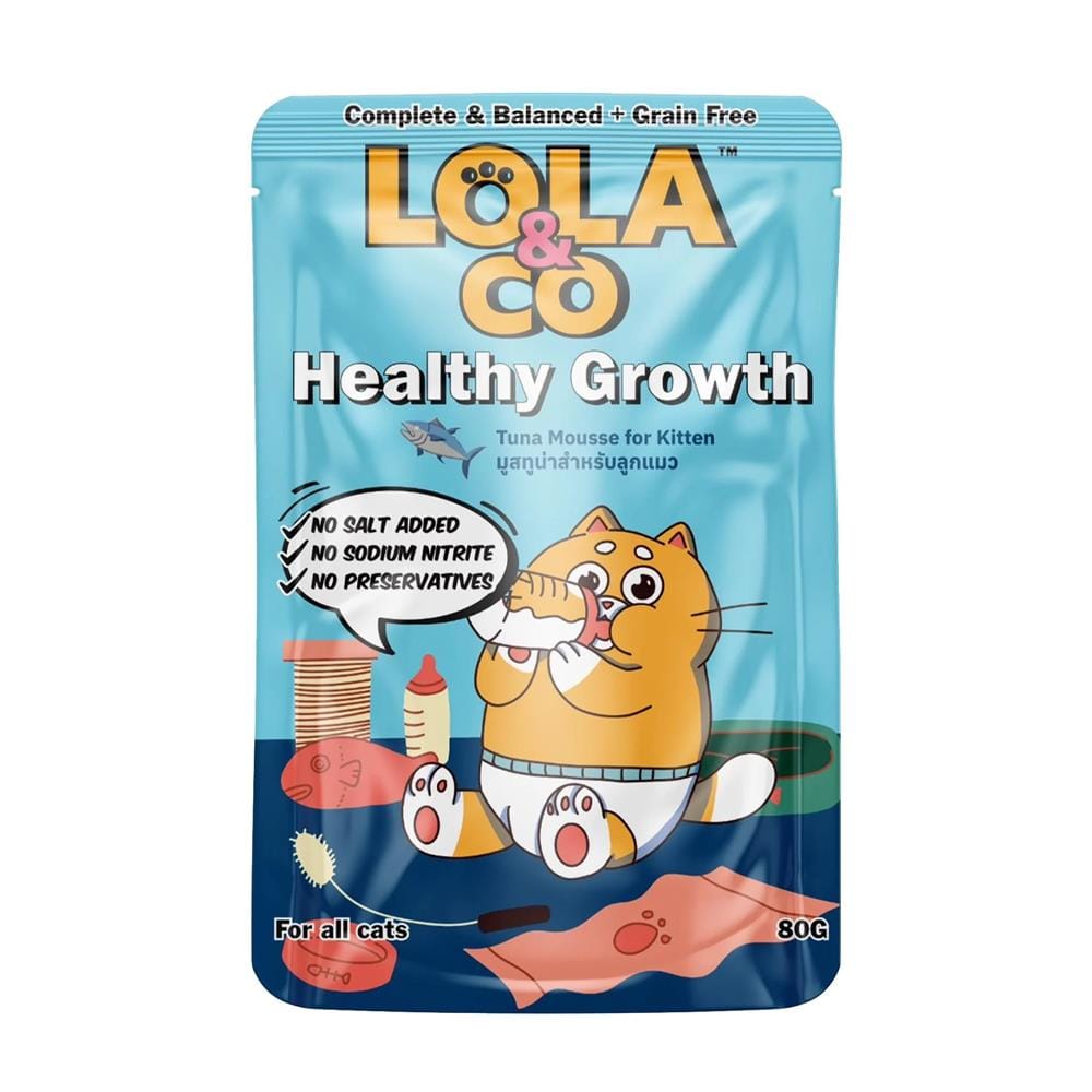 อาหารเปียกแมว LOLA&CO HEALTHY GROWTH TUNA MOUSSE FOR KITTEN 80 ก.