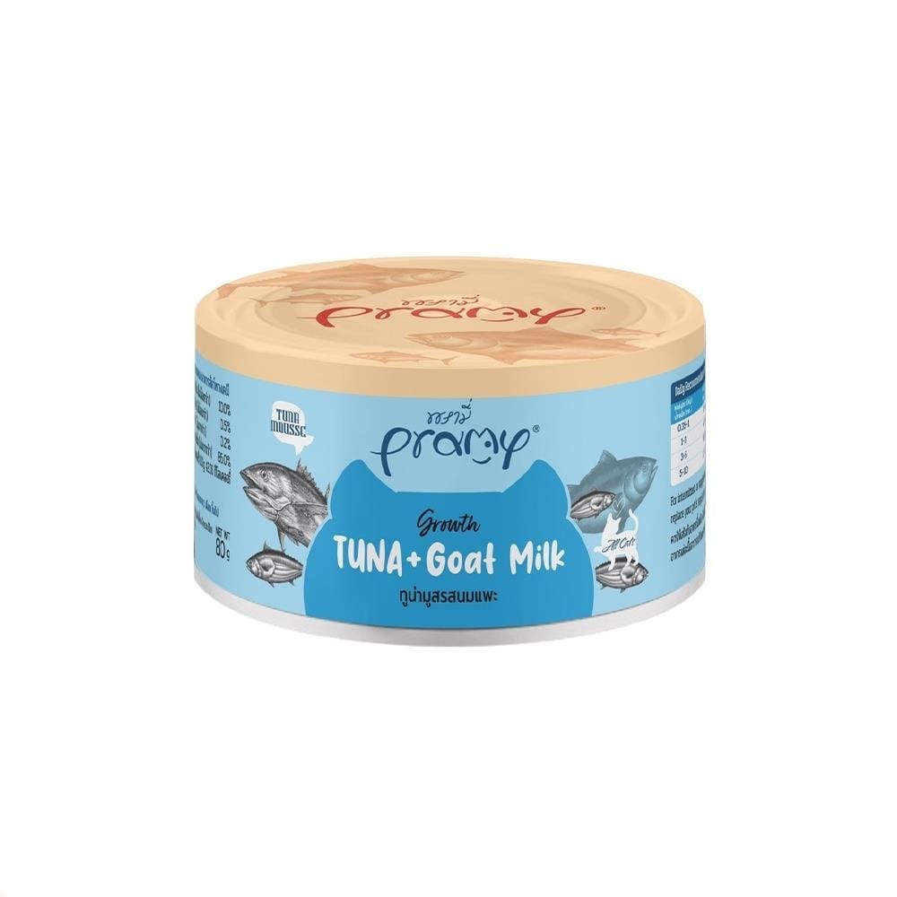 อาหารเปียกแมว PRAMY FOR KITTEN TUNA MOUSSE GOAT MILK 80 ก.