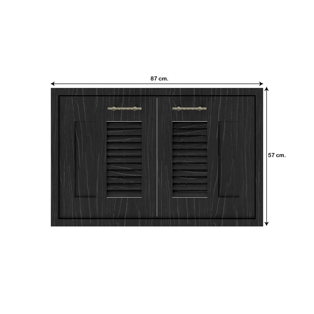 บานใต้เตาเกล็ดผสม JUPITER GLORY OAK 87x57 ซม. สีดำ