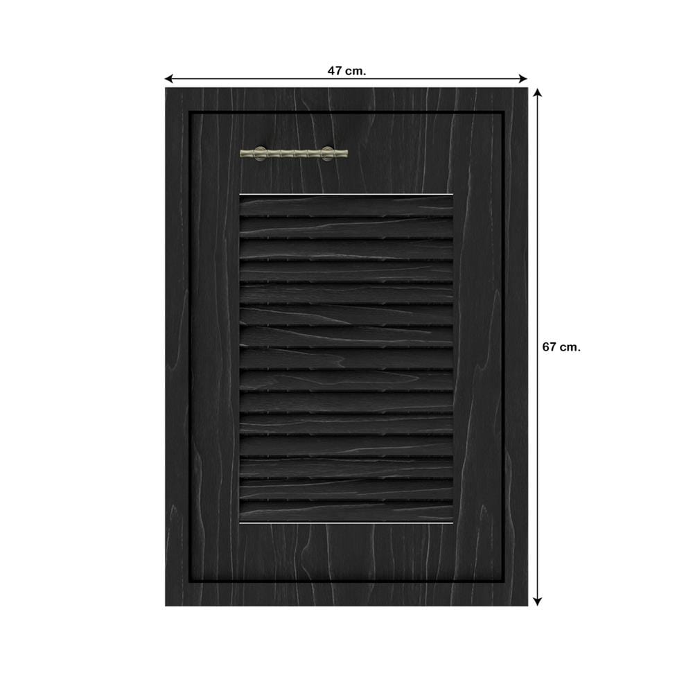 บานซิงค์เดี่ยวเกล็ดเต็ม JUPITER GLORY OAK 47x67 ซม. สีดำ