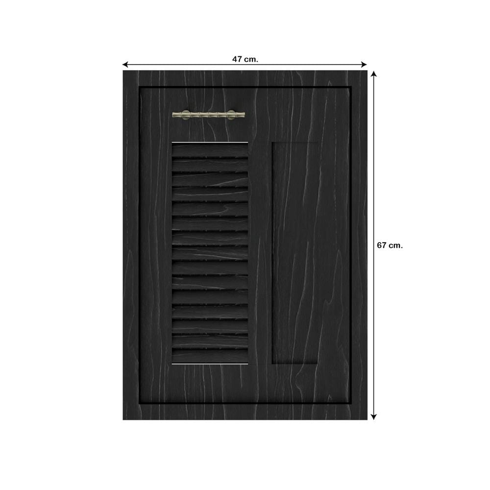 บานซิงค์เดี่ยวเกล็ดผสม JUPITER GLORY OAK 47x67 ซม. สีดำ