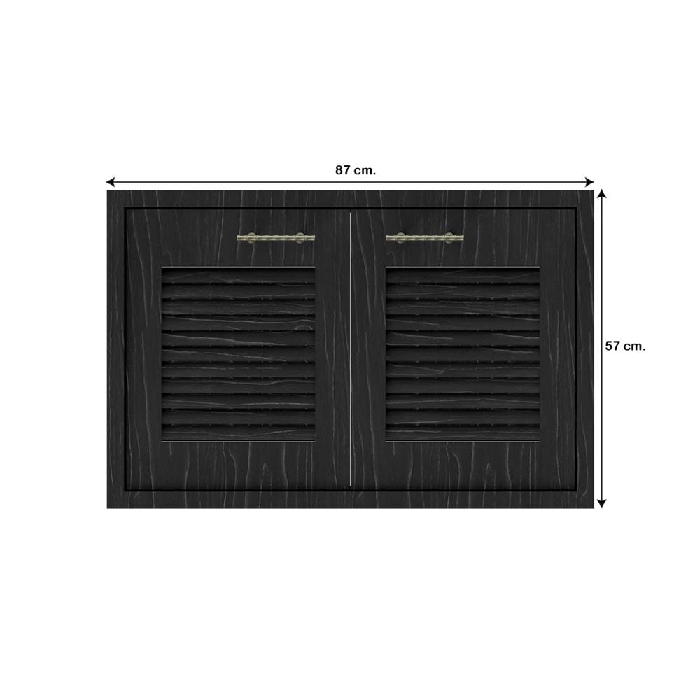บานใต้เตาเกล็ดเต็ม JUPITER GLORY OAK 87x57 ซม. สีดำ