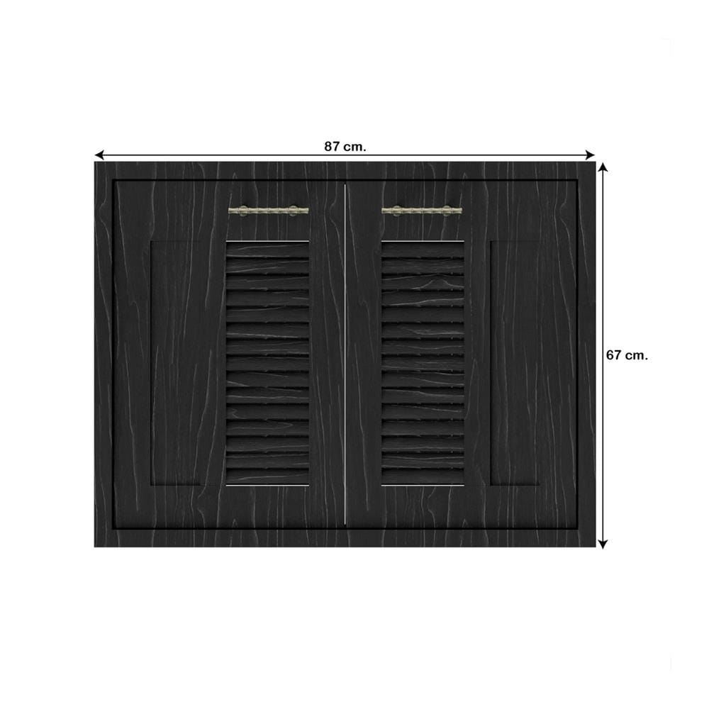 บานซิงค์คู่เกล็ดผสม JUPITER GLORY OAK 87x67 ซม. สีดำ