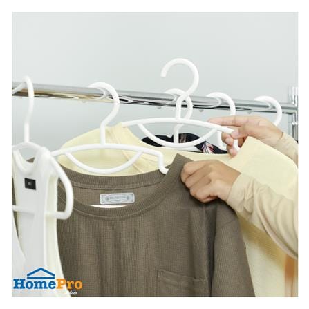 ไม้แขวนเสื้อ PLIM H-059 สีขาว แพ็ก 6 ชิ้น_5