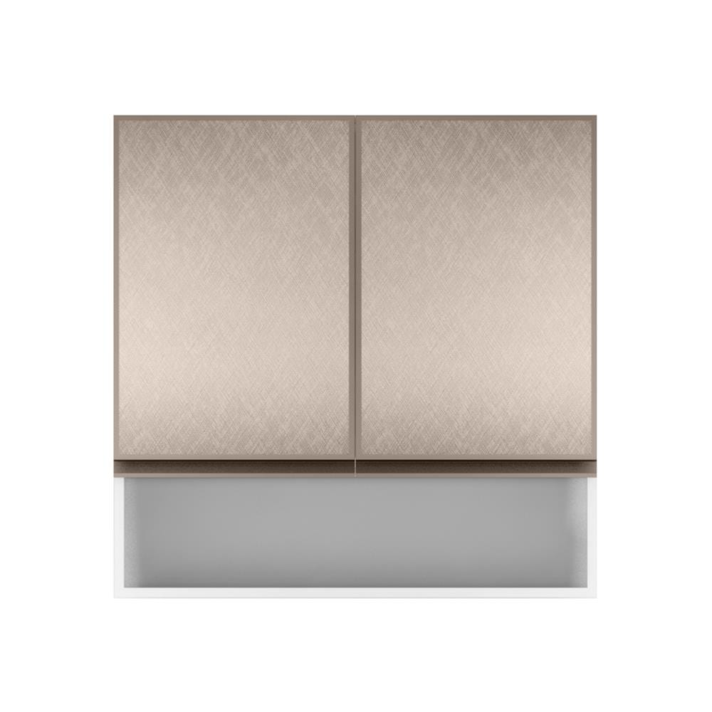 ตู้แขวนบานเปิดคู่พร้อมช่องโล่ง STARMARK BRIX 80x80 ซม. สี METAL
