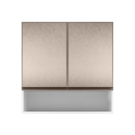 ตู้แขวนบานเปิดคู่พร้อมช่องโล่ง STARMARK BRIX 80x80 ซม. สี METAL