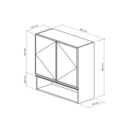 ตู้แขวนบานเปิดคู่พร้อมช่องโล่ง STARMARK BRIX 80x80 ซม. สี METAL_3