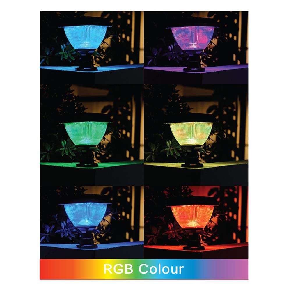 ไฟหัวเสา SOLAR SHINING S-PTL01B-XXSL 3 วัตต์ RGB สีดำ