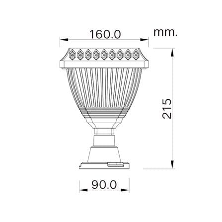 ไฟหัวเสา SOLAR SHINING S-PTL01B-XXSL 3 วัตต์ RGB สีดำ_6