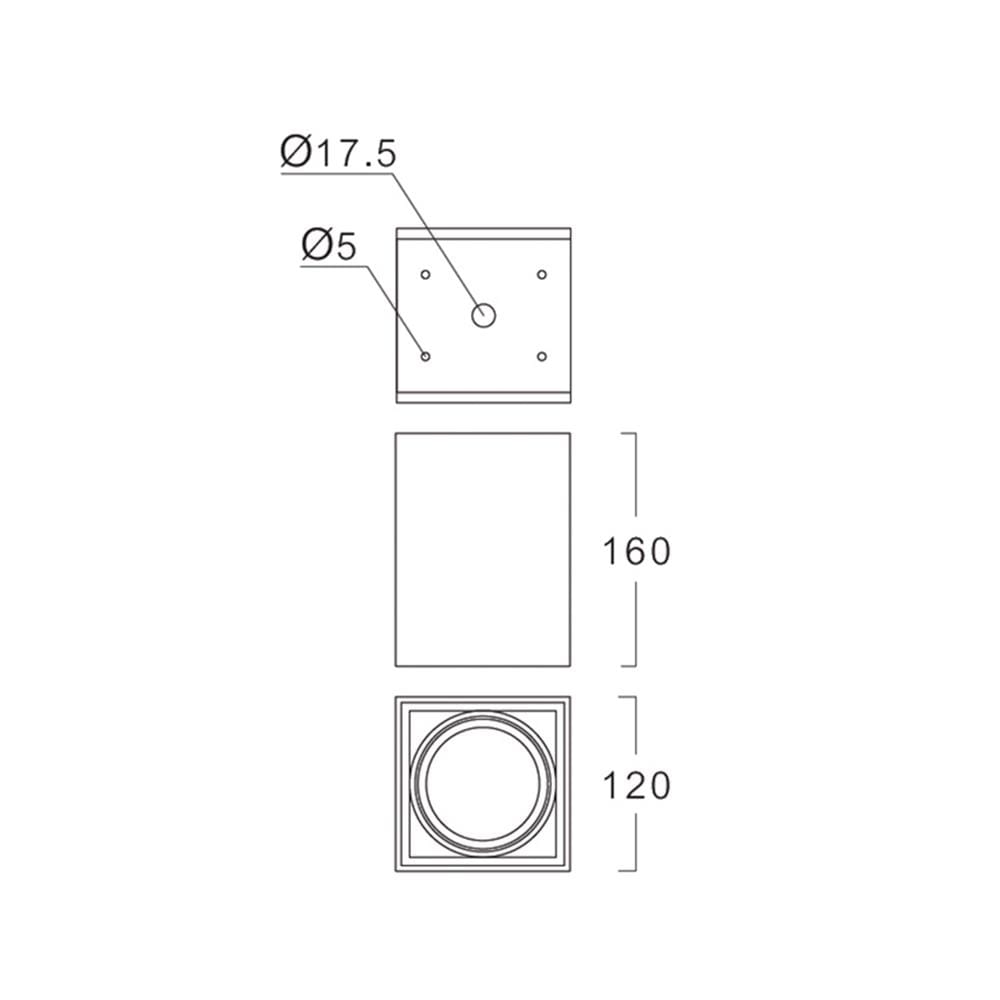 ดาวน์ไลท์ LUMAX 25-01936 4.7 นิ้ว สีขาว เหลี่ยม
