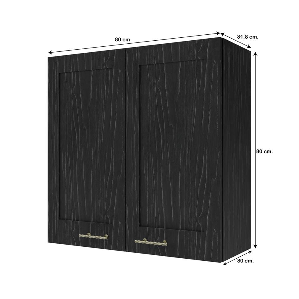 ตู้แขวนคู่ JUPITER GLORY OAK 80x80 ซม. สีดำ