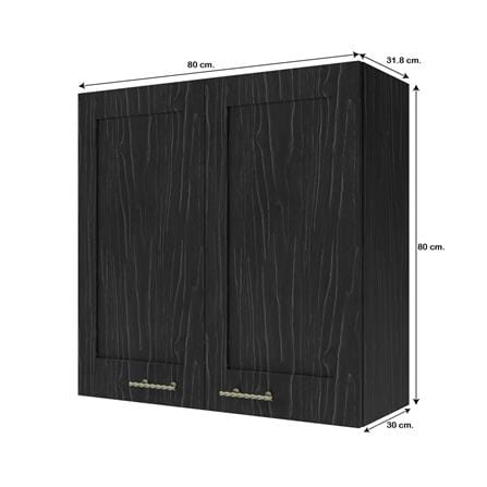 ตู้แขวนคู่ JUPITER GLORY OAK 80x80 ซม. สีดำ_4