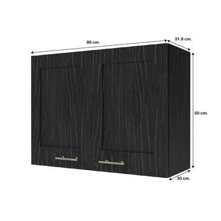 ตู้แขวนคู่ JUPITER GLORY OAK 80x60 ซม. สีดำ_5