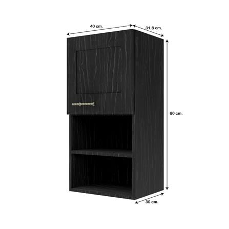 ตู้แขวนเดี่ยวพร้อมช่องโล่ง JUPITER GLORY OAK 40x80 ซม. สีดำ_4