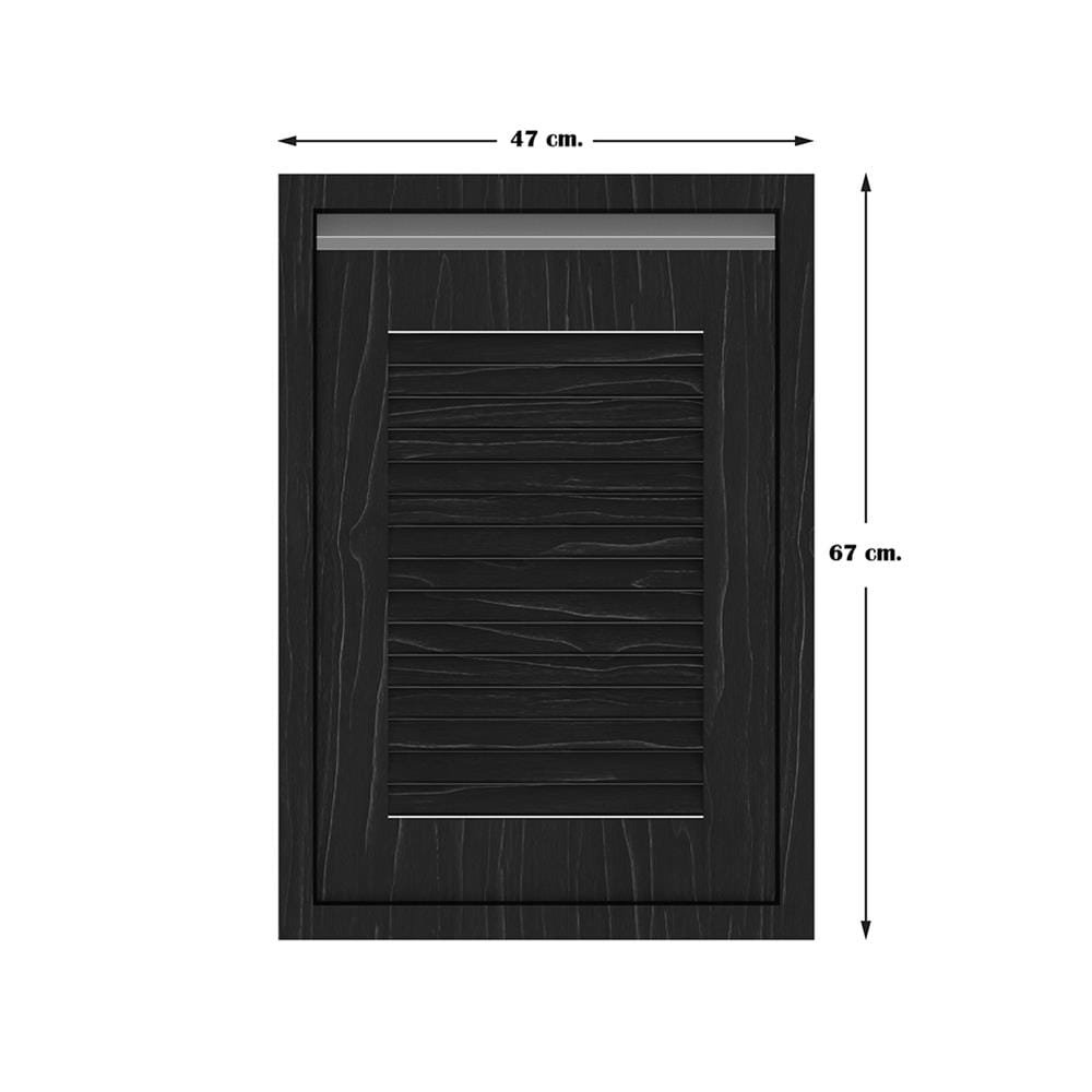 บานซิงค์เดี่ยวเกล็ดเต็ม JUPITER CHACOAL OAK 47x67 ซม. สีดำ
