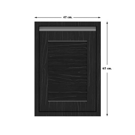 บานซิงค์เดี่ยวเกล็ดเต็ม JUPITER CHACOAL OAK 47x67 ซม. สีดำ_3