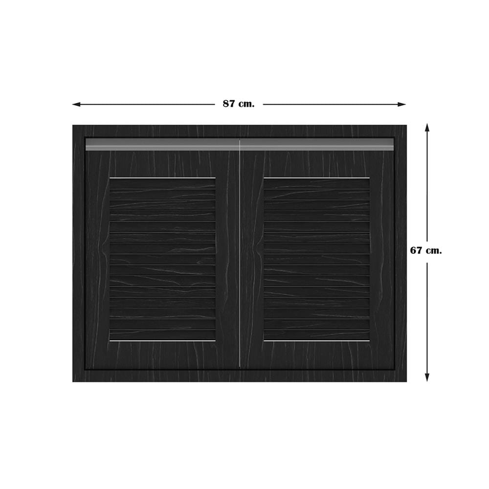 บานซิงค์คู่เกล็ดเต็ม JUPITER CHACOAL OAK 87x67 ซม. สีดำ