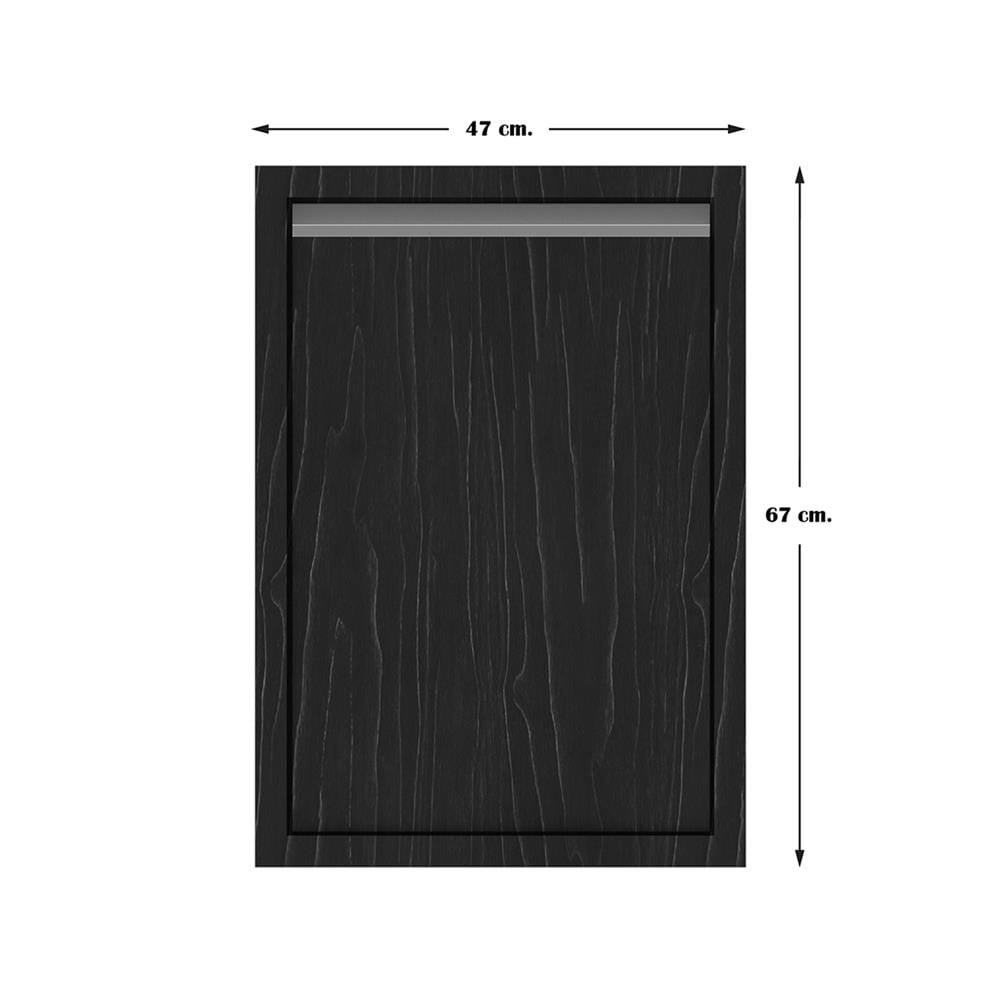 บานซิงค์เดี่ยวเรียบ JUPITER CHACOAL OAK 47x67 ซม. สีดำ