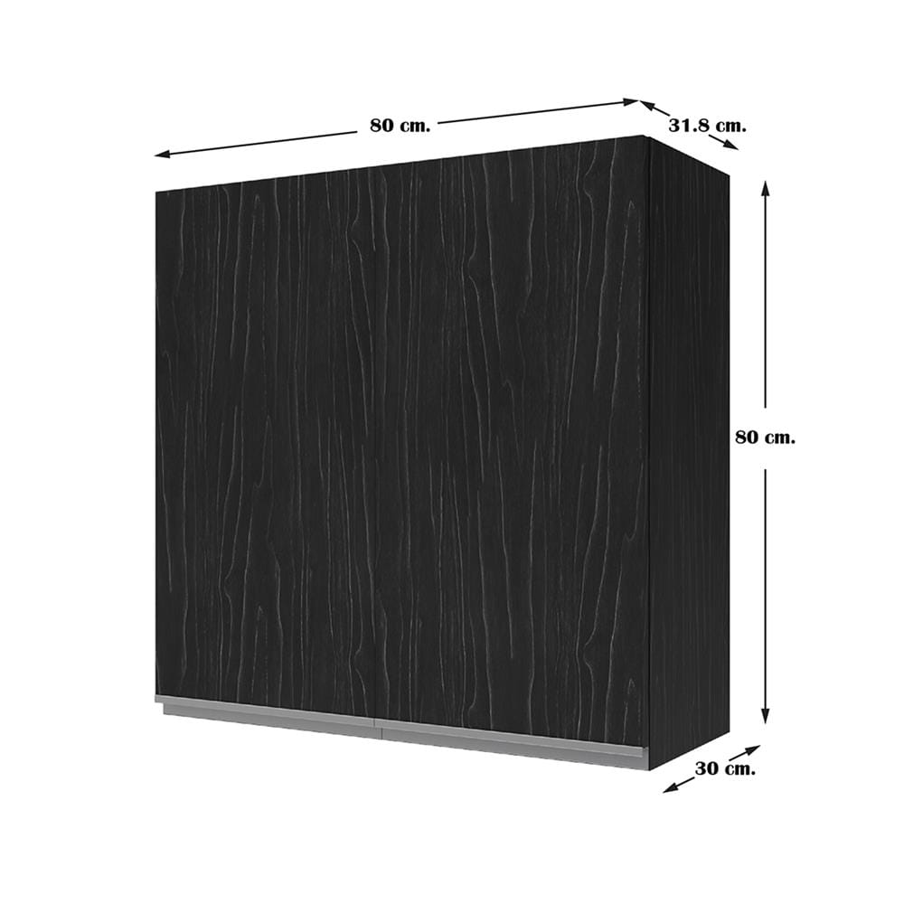 ตู้แขวนคู่ JUPITER CHACOAL OAK 80x80 ซม. สีดำ