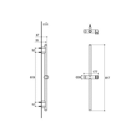 ราวเลื่อนฝักบัว KOHLER K-26312T-2MB_1