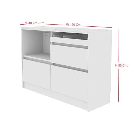 ตู้เตี้ย SB FURNITURE PURIN 19220503 120 ซม. สีขาว_8