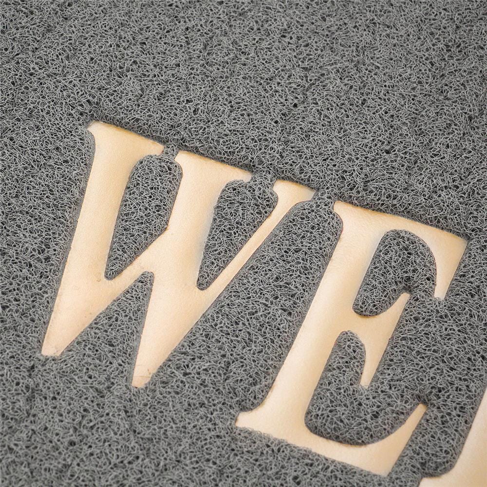 พรมเช็ดเท้าดักฝุ่น HOME LIVING STYLE WELCOME 120X180 ซม. สีเทา