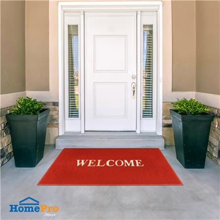 พรมเช็ดเท้าดักฝุ่น HOME LIVING STYLE WELCOME 120X180 ซม. สีแดง_6