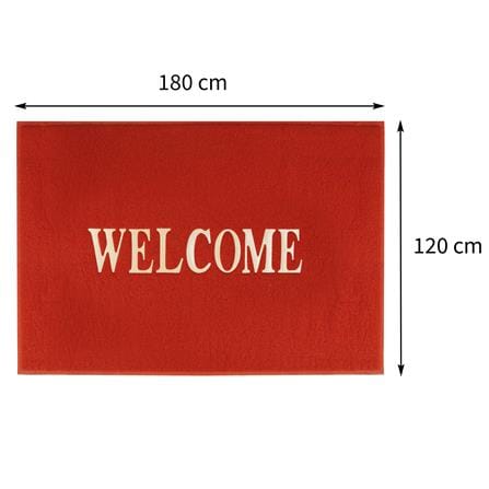 พรมเช็ดเท้าดักฝุ่น HOME LIVING STYLE WELCOME 120X180 ซม. สีแดง_8